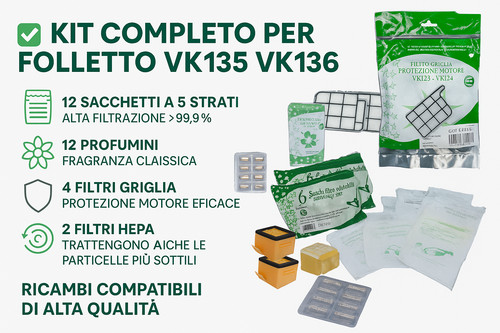 Sacchetti folletto vk135 136 - sacchetti,