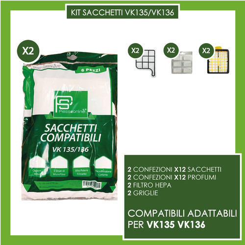 Kit sacchetti folletto vk - 12,